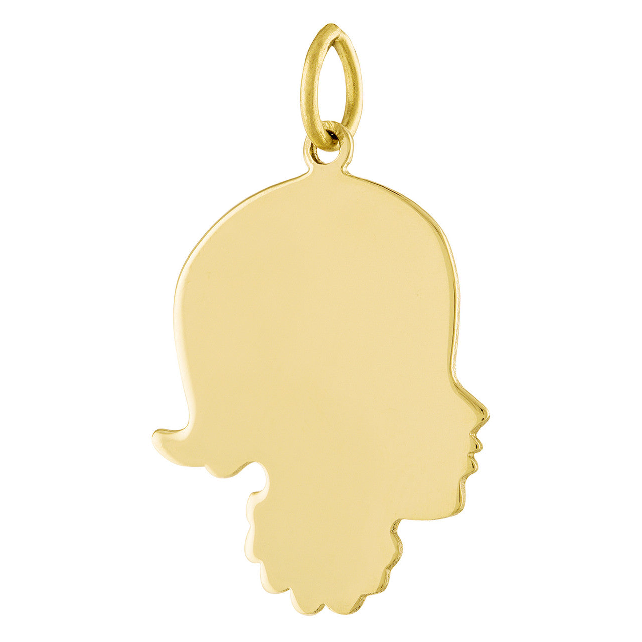 Engravable Silhouette Girl 14K Gold Charm